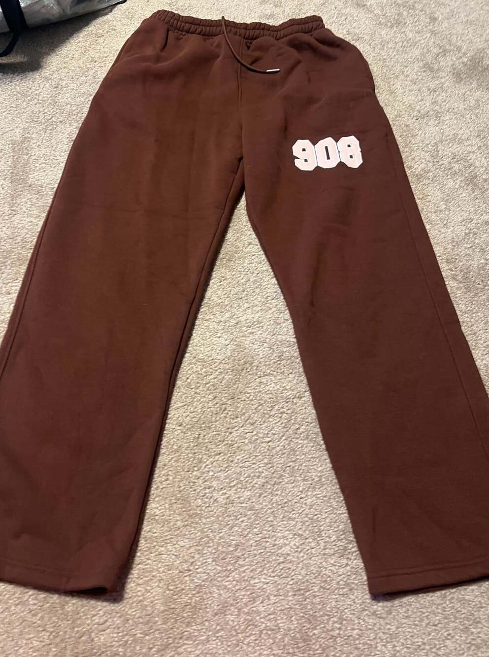 Habits Greek Sweatpants Size Large Brown 908 Applique